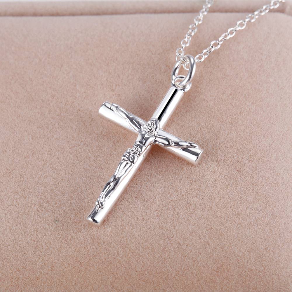 925 Sterling Silver Chain Necklace Men - สร้อยคอเงินแท้ 925 ลายกางเขน สำหรับผู้ชายและผู้หญิง แฟชั่นสร้อยคอคลาวิเคิล สร้อยคอสำหรับงานแต่งงาน