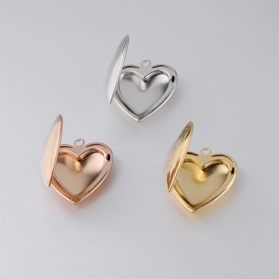 Heart Locket Necklace Photo - Fnixtar Love Heart กรอบรูปสแตนเลสสตีล Locket จี้สำหรับ