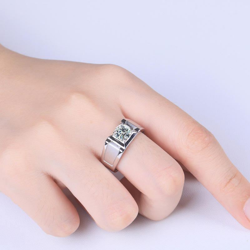 แหวนเงินแท้ S925 ดีไซน์สวย ขาย - Moissanite Engagement Ring 1 Carat บทวิจารณ์และราคา