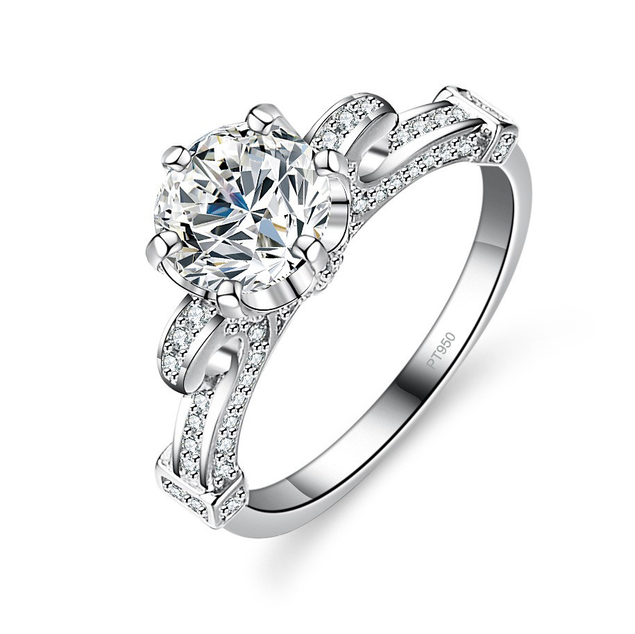 แหวนโมอิสซาไนต์ทรงดอกไม้ 6 ก้า - Moissanite Engagement Ring 1 Carat บทวิจารณ์และราคา