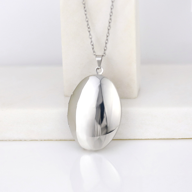 สร้อยคอจี้ล็อกเก็ตทรงวงรี/สี่เ - Heart Locket Necklace Photo บทวิจารณ์และราคา