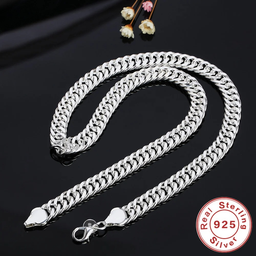 สร้อยคอเงินแท้ 925 ใหม่ ขนาด 2 - Cuban Link Chain 12Mm บทวิจารณ์และราคา