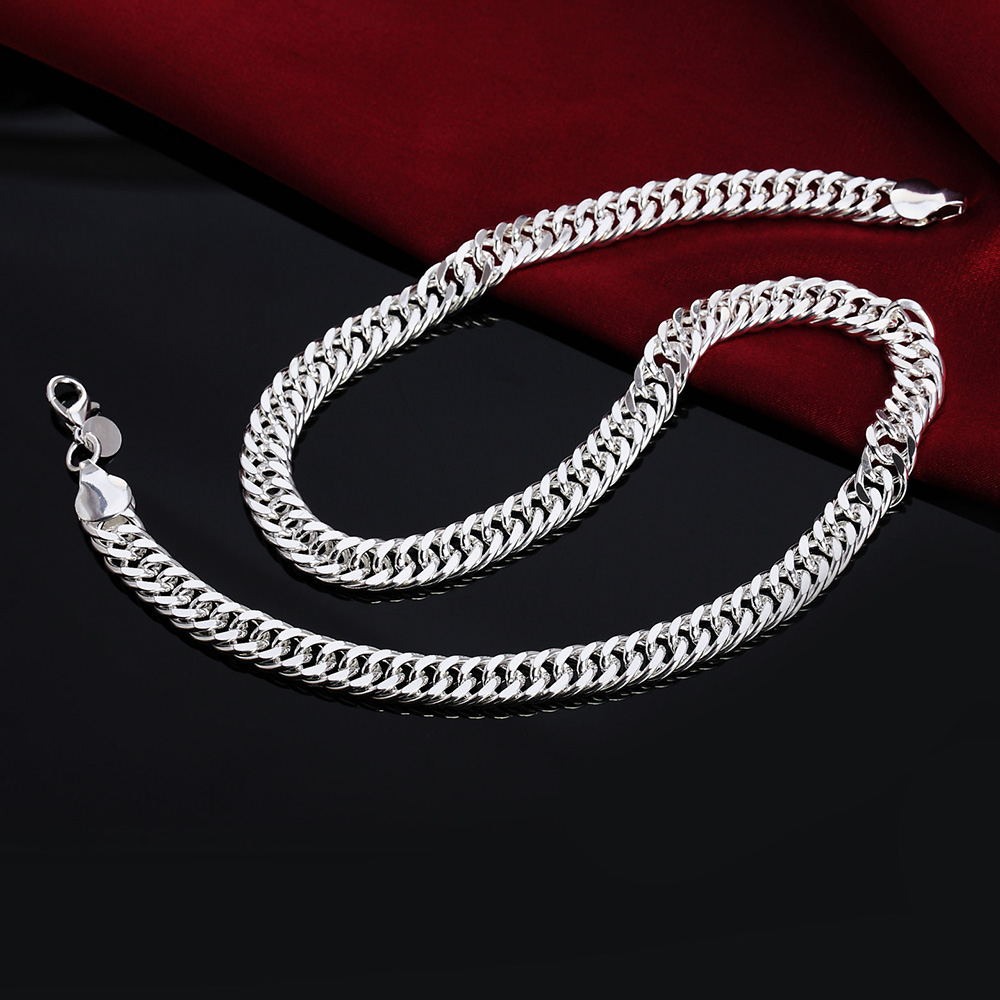 สร้อยคอเงินแท้ 925 ใหม่ ขนาด 2 - Cuban Link Chain 12Mm บทวิจารณ์และราคา