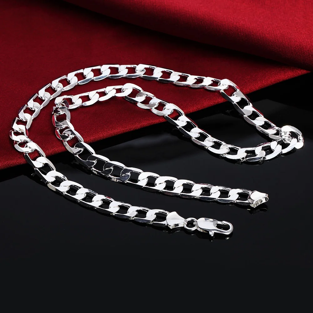 สร้อยโซ่925สีเงินสเตอร์ลิง6มม. - 925 Sterling Silver Chain Necklace Men บทวิจารณ์และราคา