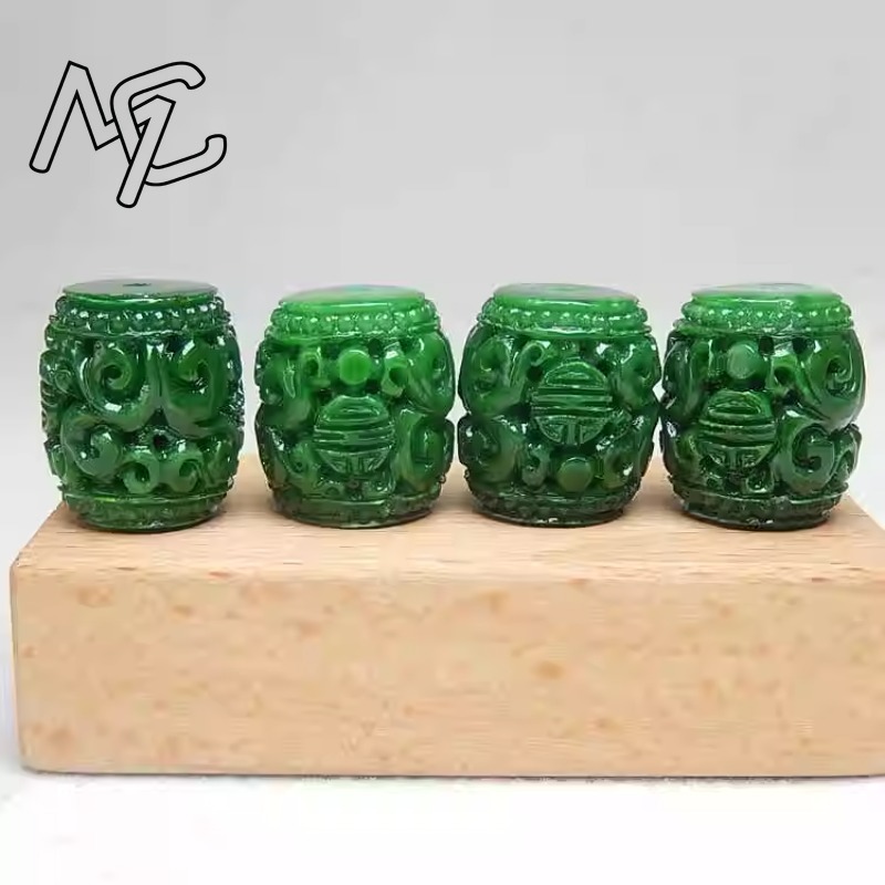 5 PC ธรรมชาติสีเขียวหยกแกะสลัก - Bracelets บทวิจารณ์และราคา