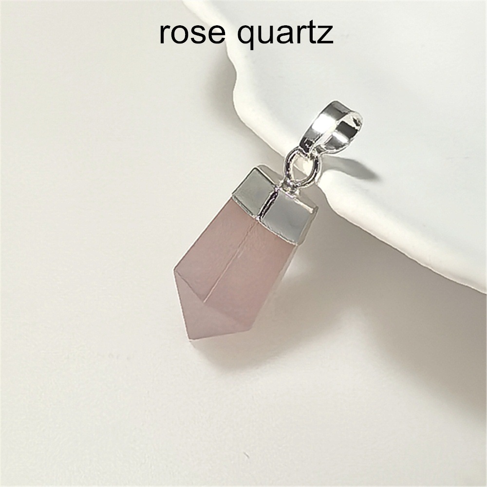 1 ชิ้นจี้คริสตัลธรรมชาติเงินหก - Crystal Pendant Necklace Natural Stone บทวิจารณ์และราคา