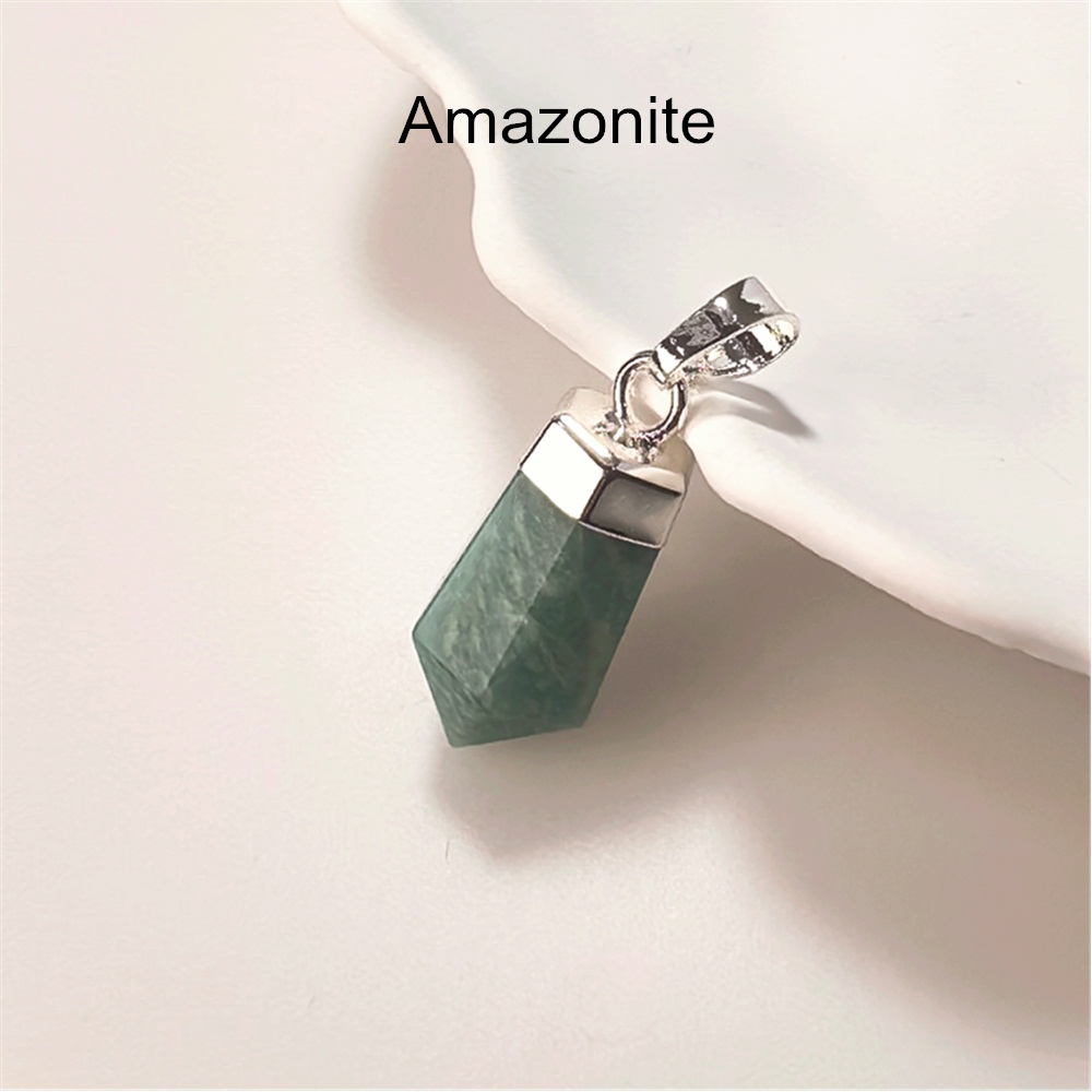 1 ชิ้นจี้คริสตัลธรรมชาติเงินหก - Crystal Pendant Necklace Natural Stone บทวิจารณ์และราคา