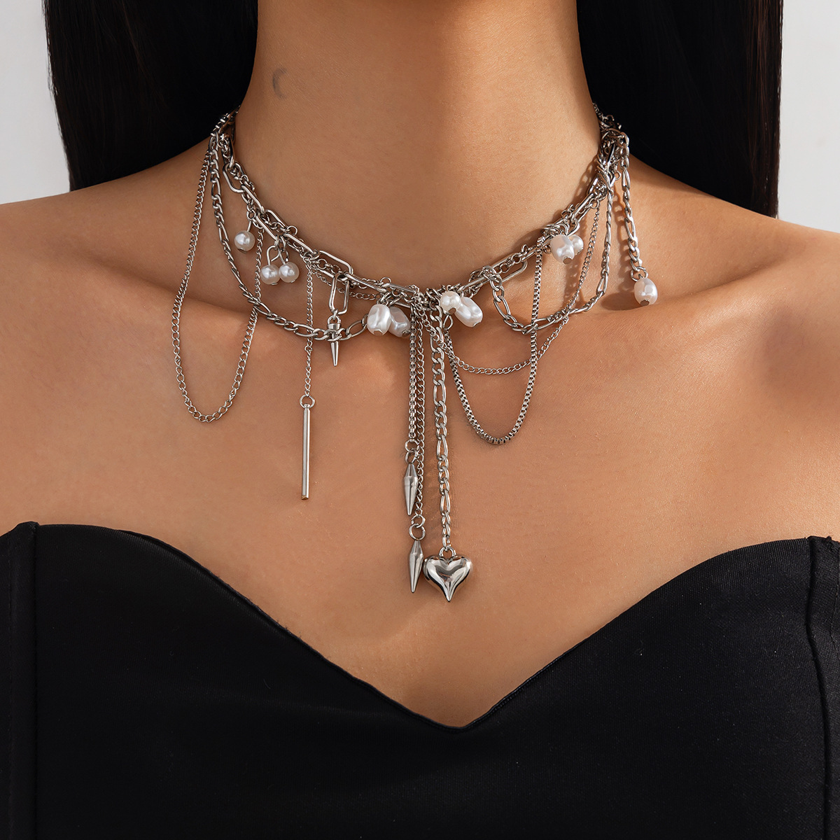 สร้อยคอไข่มุกเทียมวินเทจทรงไม่ - Pearl Choker Necklace Vintage บทวิจารณ์และราคา