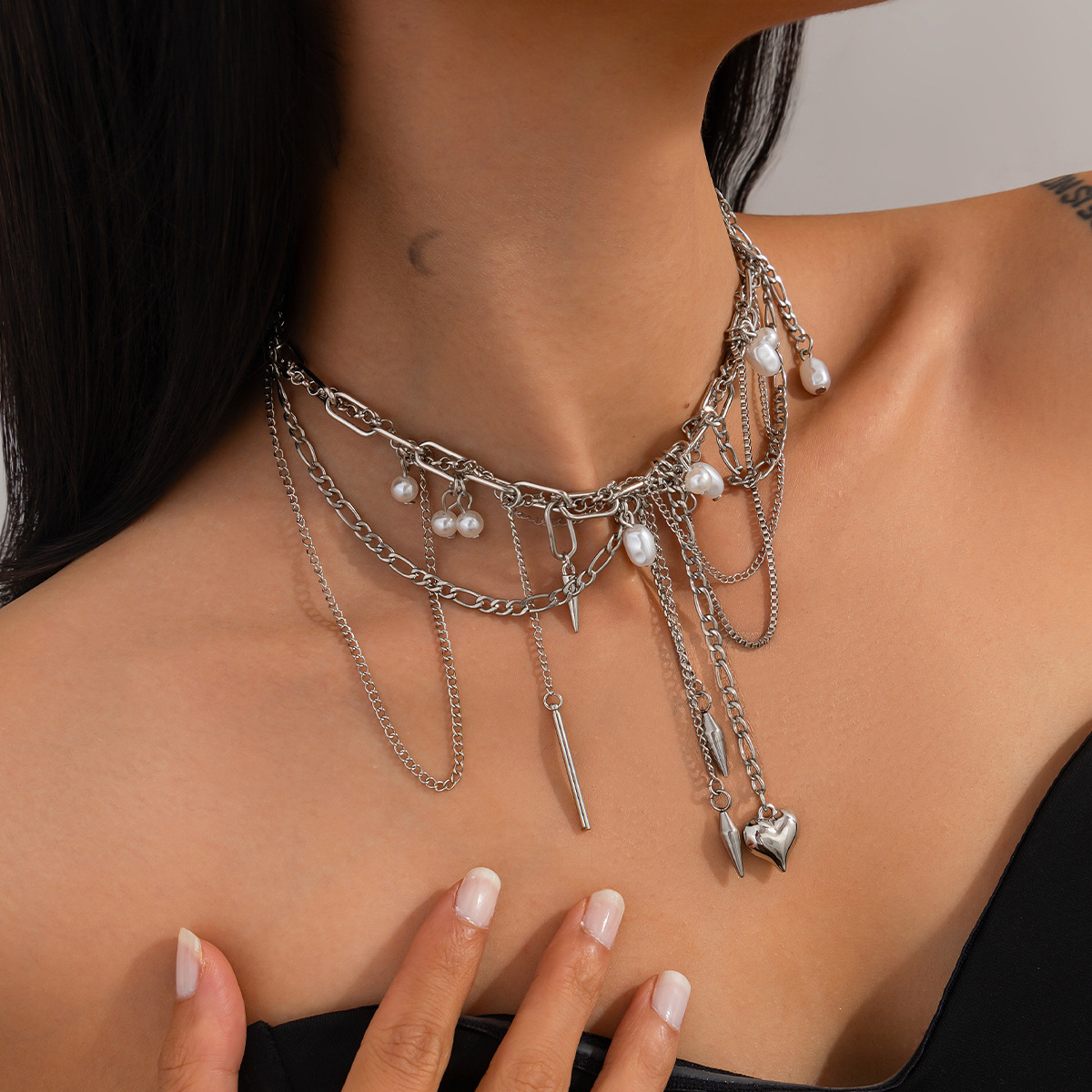 สร้อยคอไข่มุกเทียมวินเทจทรงไม่ - Pearl Choker Necklace Vintage บทวิจารณ์และราคา