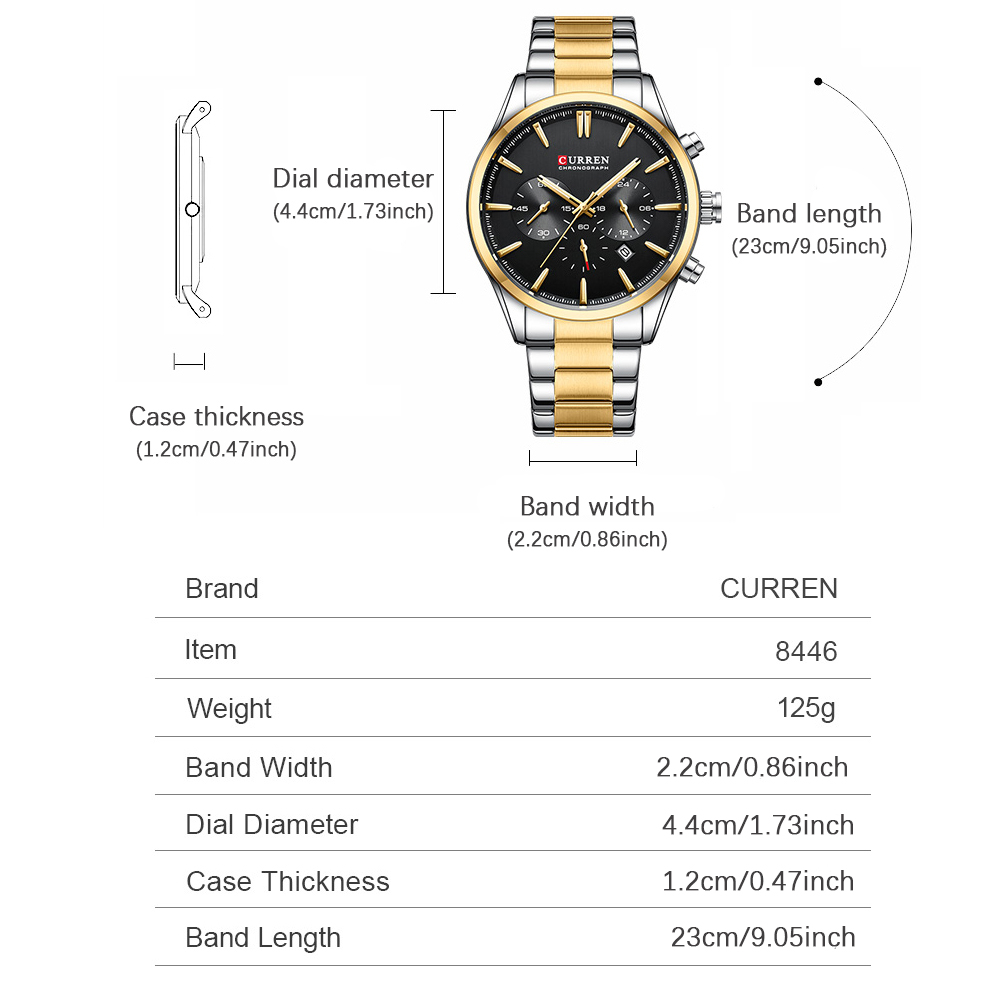 CURREN ลำลองควอตซ์โครโนสปอร์ตน - Watch Accessories บทวิจารณ์และราคา