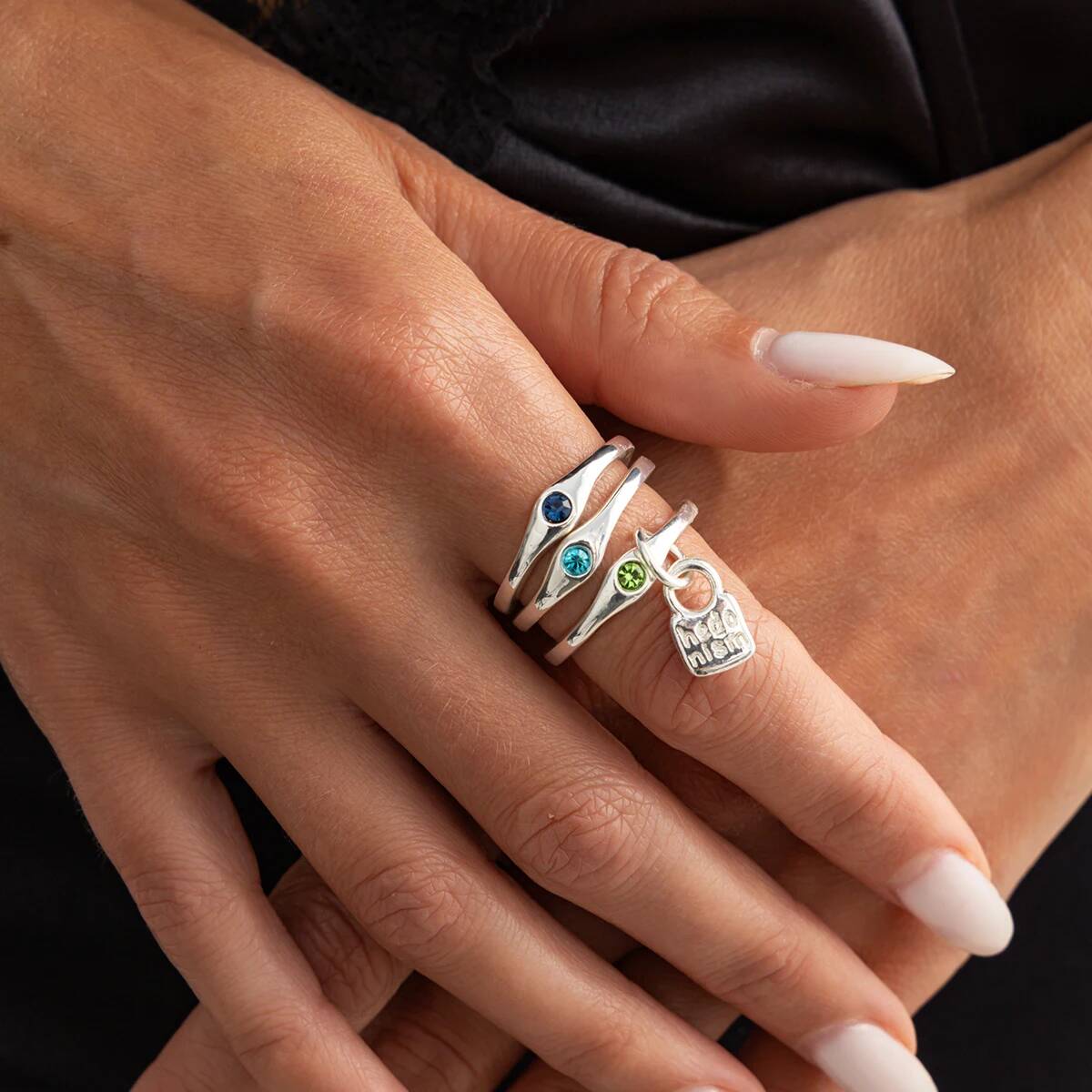 แหวนวินเทจประดับเพชรแบบซ้อนกัน - Vintage Punk Knuckle Rings Set บทวิจารณ์และราคา
