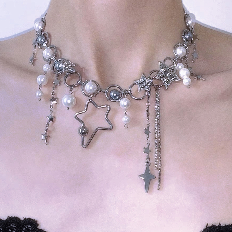 เครื่องประดับ Y2K สร้อยคอไข่มุ - Pearl Choker Necklace Vintage บทวิจารณ์และราคา