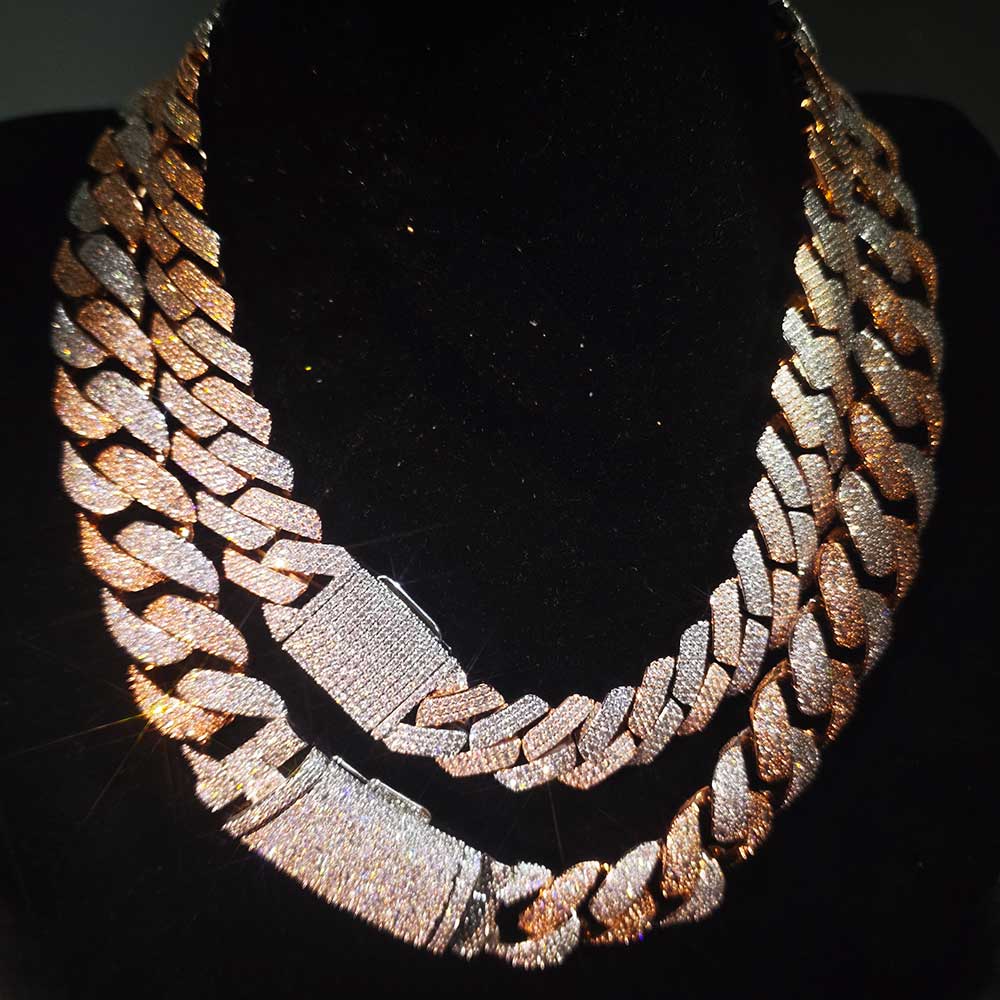สร้อยคอโมเสคสองสี Nuoya ประดับ - Cuban Link Chain 12Mm บทวิจารณ์และราคา